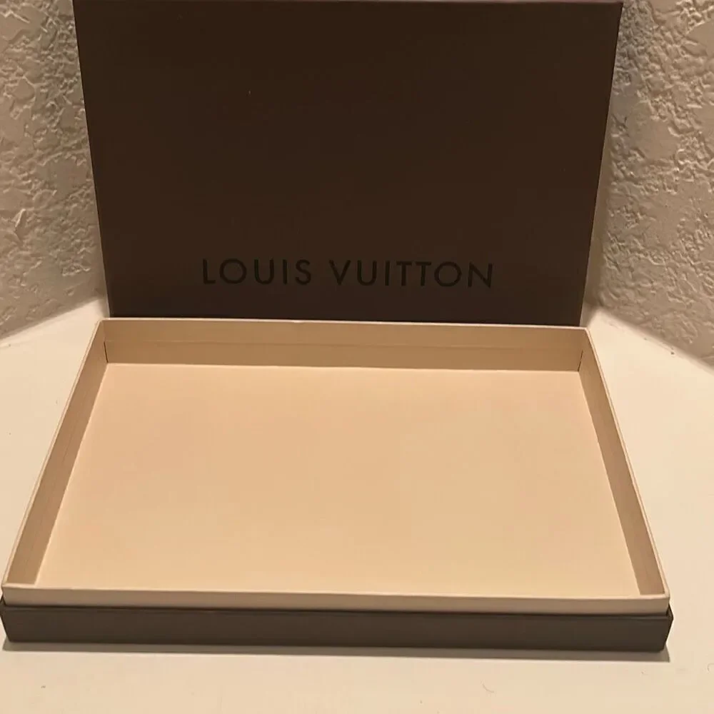 Louis Vuitton Rectangular Gift Box Brown Medium Lid Top Display Storage Luxury